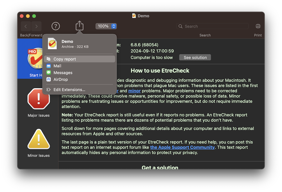 If you need more help, share your report online