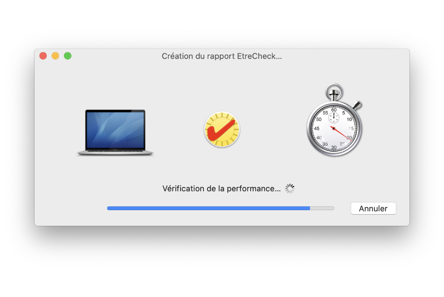 Attendez environ 3 minutes que votre rapport soit prêt...
